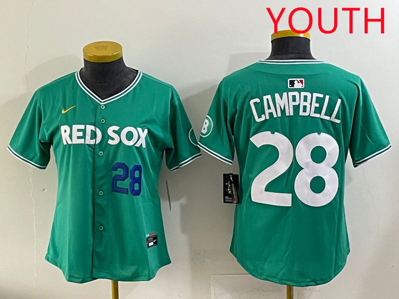 Youth 2025 Boston Red Sox #28 Campbell Dark Green Joint Name Nike MLB Jersey style 2->youth mlb jersey->Youth Jersey
